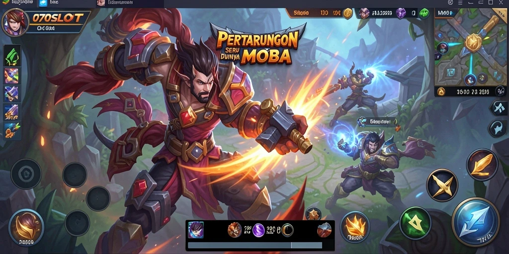 Tampilan seru saat pertempuran di arena MOBA 070SLOT.