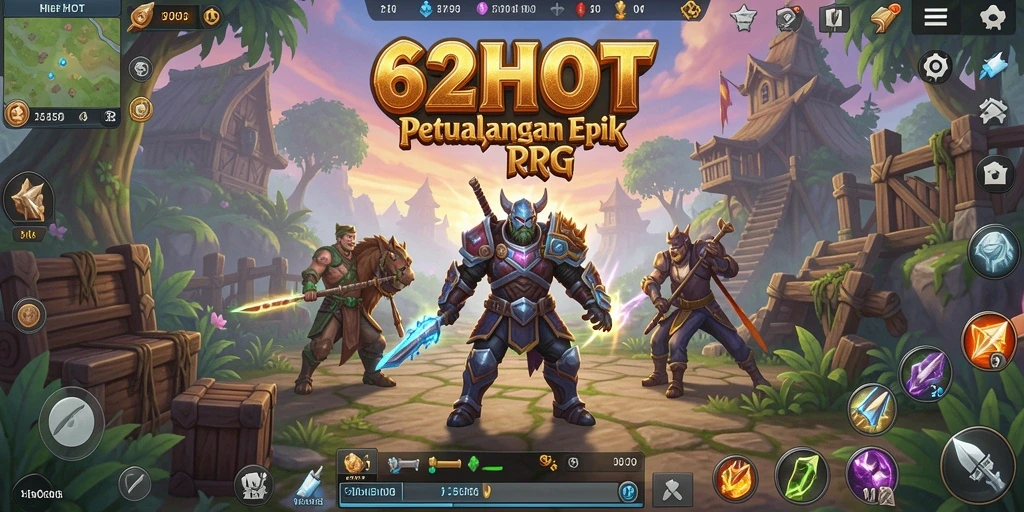 Screenshot menampilkan aksi bertempur epik dalam 62HOT.