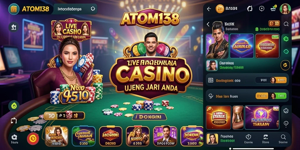 Gameplay Live Casino yang nyata dan interaktif di ATOM138.
