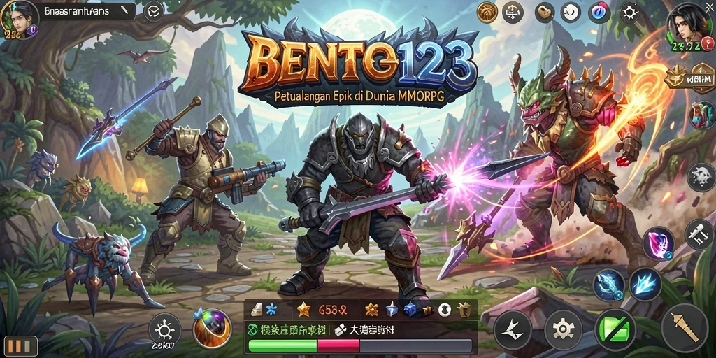 Tampilan gameplay yang seru di dunia BENTO123 MMORPG.