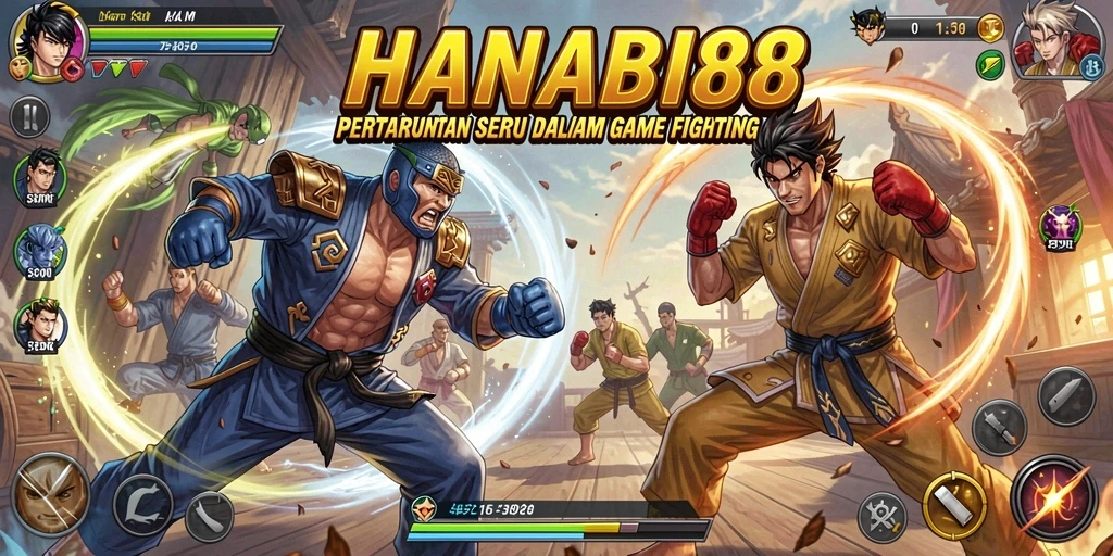 Screenshot gameplay seru HANABI88 dengan pertarungan intens.