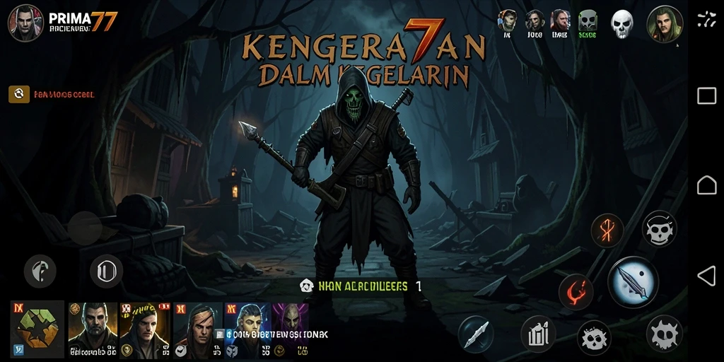 Screenshot menampilkan gameplay menegangkan PRIMA77.