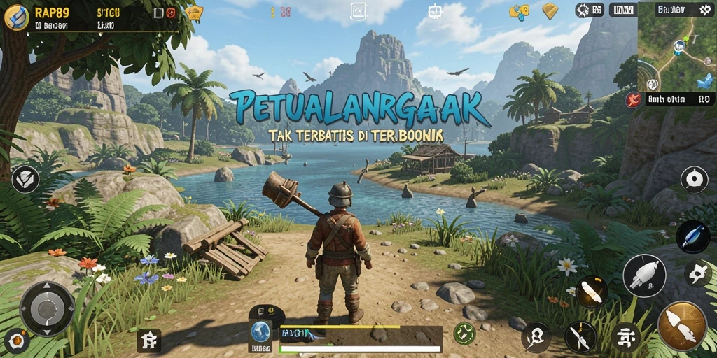 Screenshot gameplay dunia terbuka di RAP89 yang mengagumkan.
