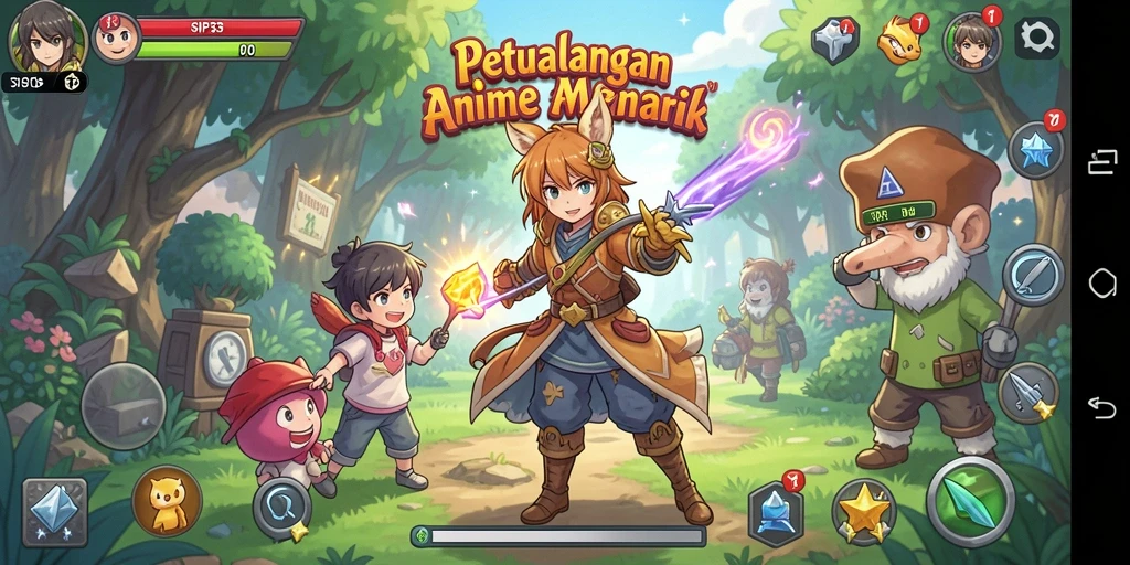 Screenshot gameplay SIP33 menampilkan aksi karakter Anime yang seru.