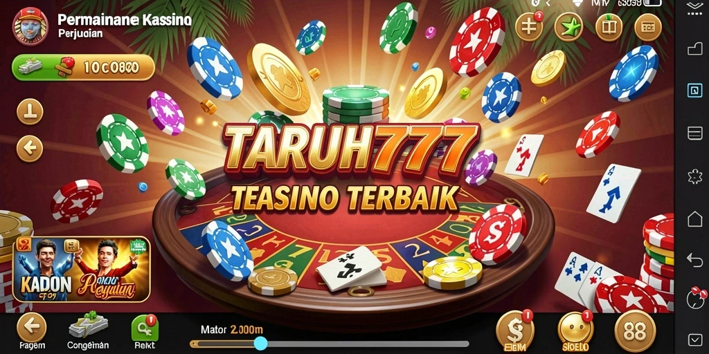 Tampilan gameplay seru di TARUH777 dengan suasana Kasino yang nyata.